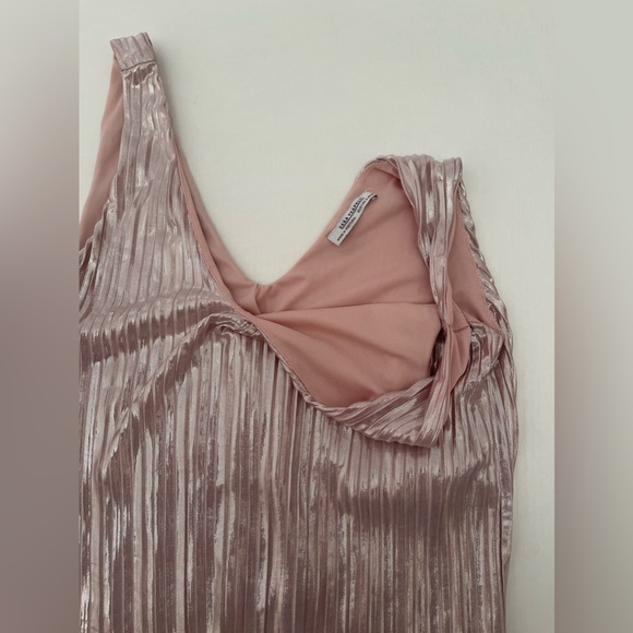 Zara Metallic Pink Pleated Top - Picture 3 of 11